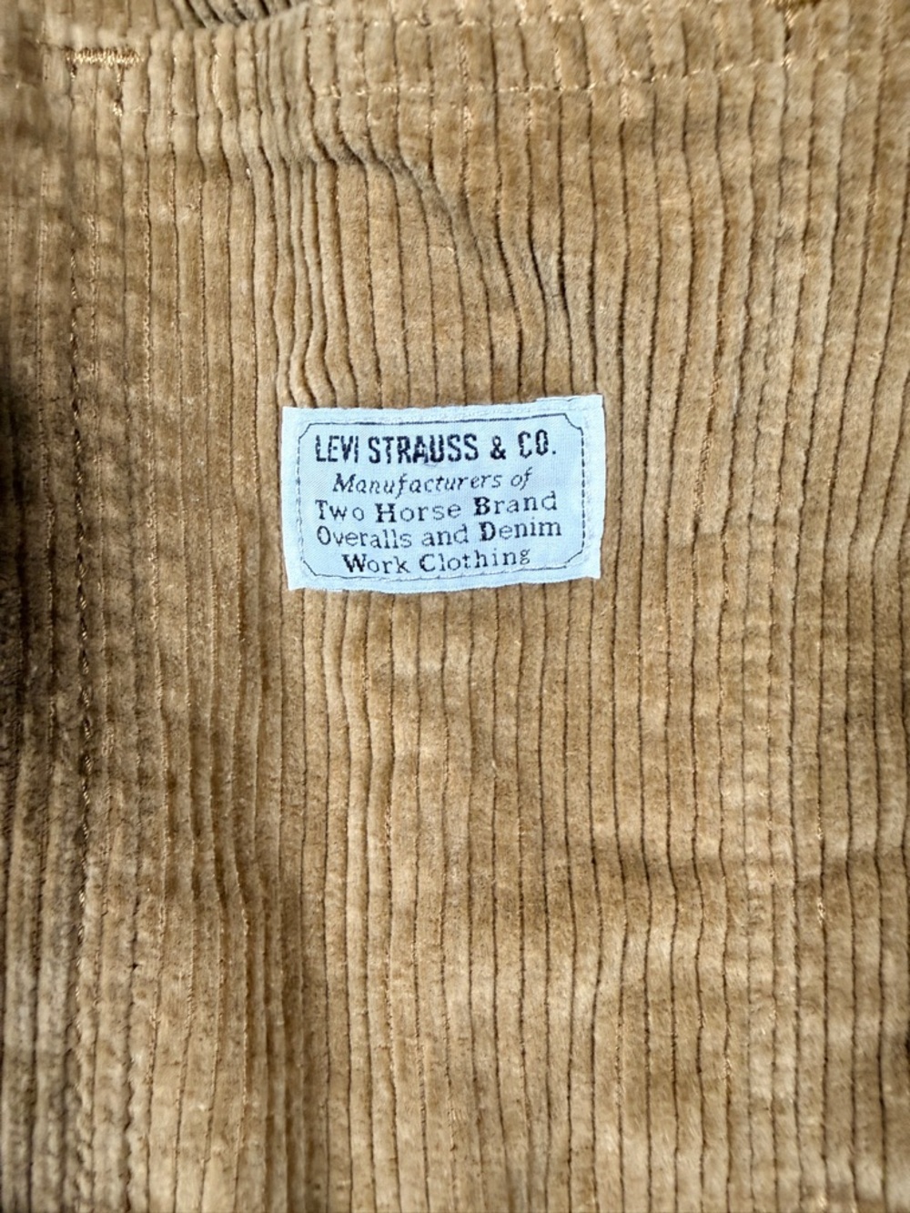 Levi’s Baggy Highwater Corduroy Overalls Ermine Tan Women's Size Large - Picture 11 of 12